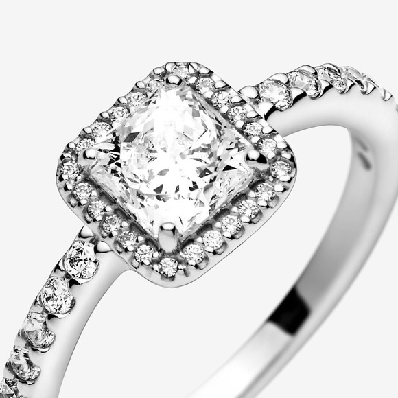 Square Sparkle Halo Ring 💍 - Picture 3 of 5